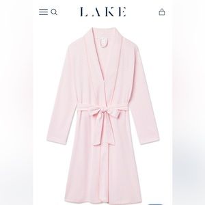LAKE Pajamas Pima Robe in Lily (Pink) | Size: XS/S